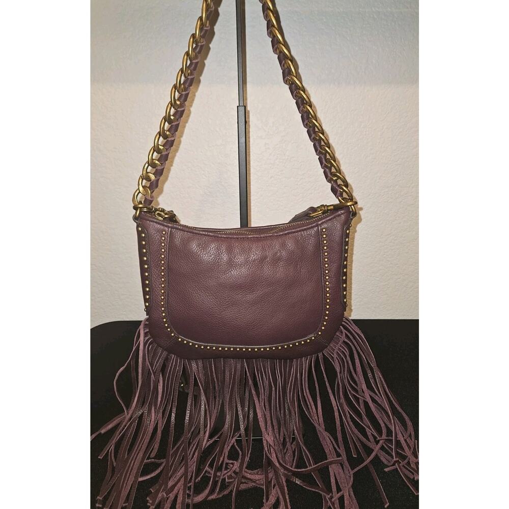 New Aimee Kestenberg Take Me Out Fringe Leather Crossbody Handbag 9.5x6.5 - Picture 3 of 10